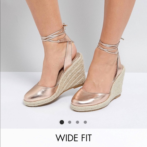 Rose gold espadrille wedge sandals, brand new - Picture 4 of 4